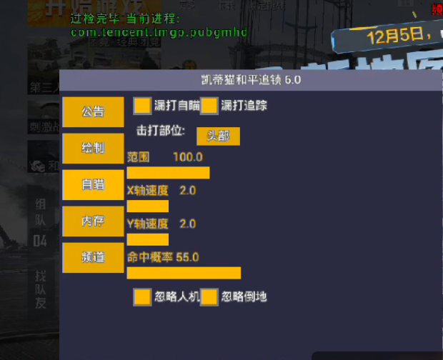 和平精英辅助【Vance万斯直装V1.0稳定版】人机识别 防录屏 主播专用 车辆加速 人物透视 锁头自瞄